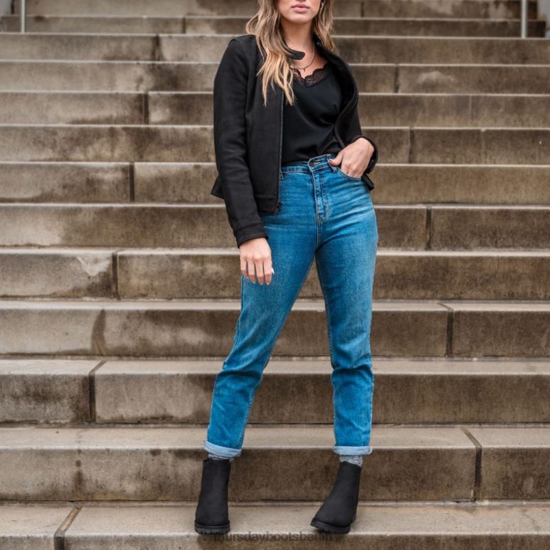 Thursday Boots Racer-Jacke Frauen DLHT490 Kleidung schwarz matt