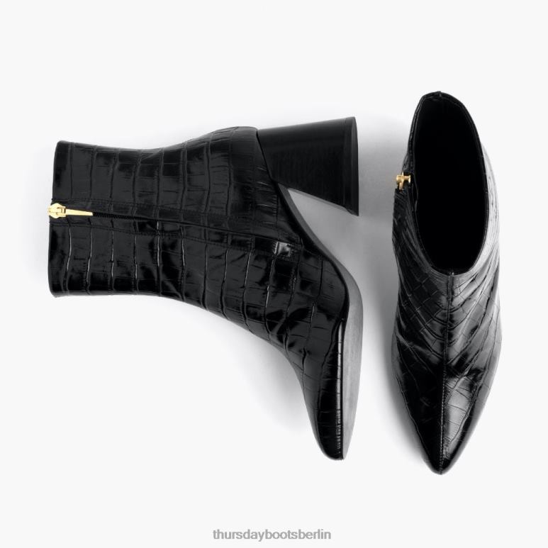 Thursday Boots Herzensbrecher Frauen DLHT435 Schuhe schwarzes Kroko