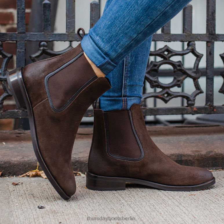 Thursday Boots Herzogin Frauen DLHT326 Schuhe dunkelbraunes Wildleder