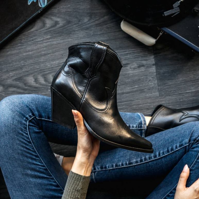 Thursday Boots Indio Frauen DLHT442 Schuhe Schwarz