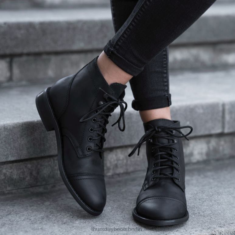 Thursday Boots Kapitän Frauen DLHT349 Schuhe schwarz matt