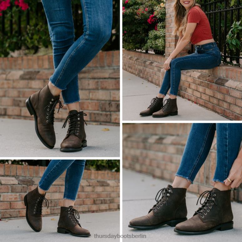 Thursday Boots Kapitän Frauen DLHT350 Schuhe Tabak