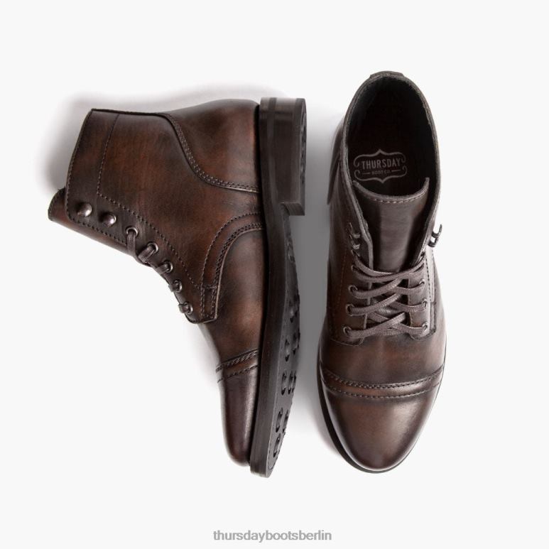 Thursday Boots Kapitän Frauen DLHT355 Schuhe schwarzer Kaffee