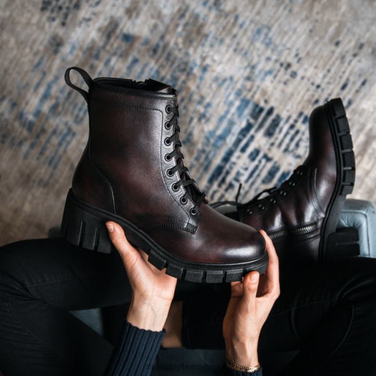 Thursday Boots Koda Frauen DLHT364 Schuhe Schwarzkirsche