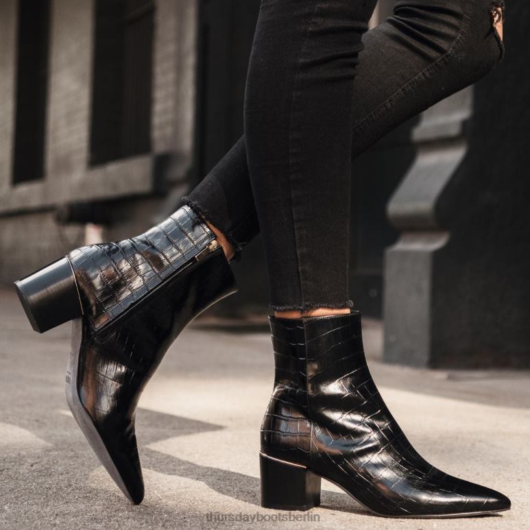 Thursday Boots Luna Frauen DLHT414 Schuhe schwarzes Kroko