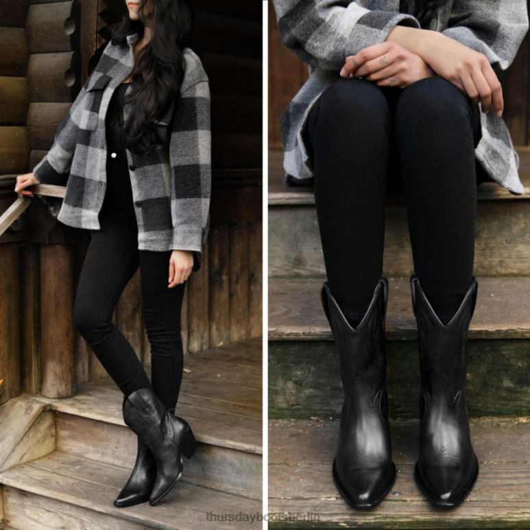 Thursday Boots Sierra Frauen DLHT394 Schuhe Schwarz