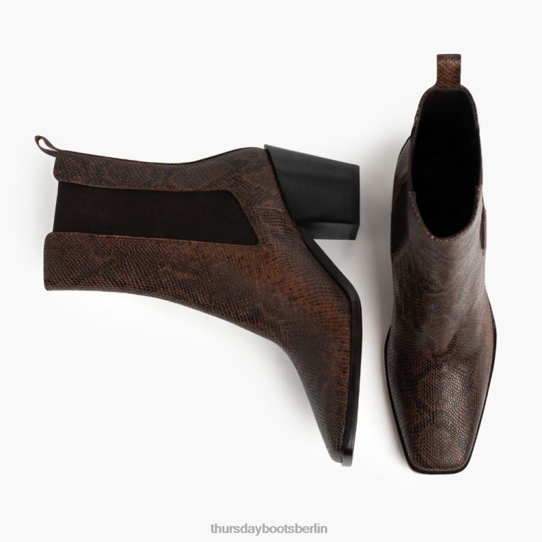 Thursday Boots Soho Frauen DLHT426 Schuhe Schokoladenschlangenmuster