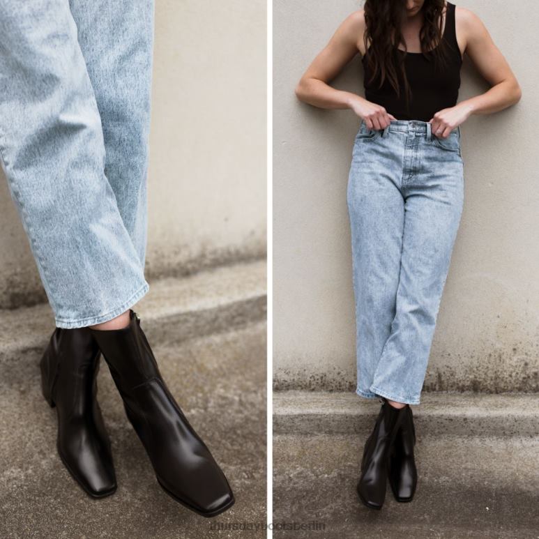 Thursday Boots Soho-Reißverschluss Frauen DLHT429 Schuhe Schwarz