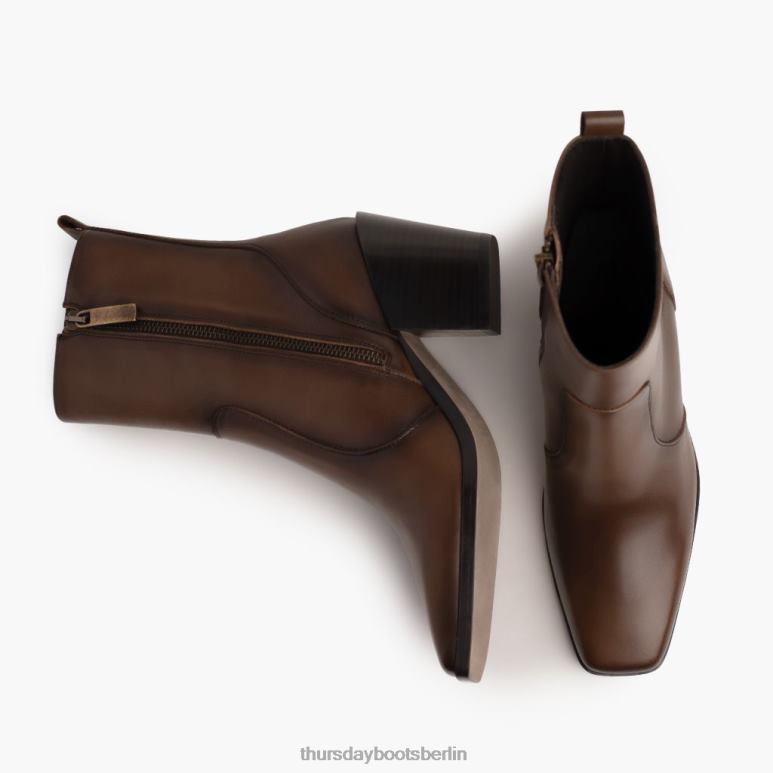 Thursday Boots Soho-Reißverschluss Frauen DLHT430 Schuhe Schokolade