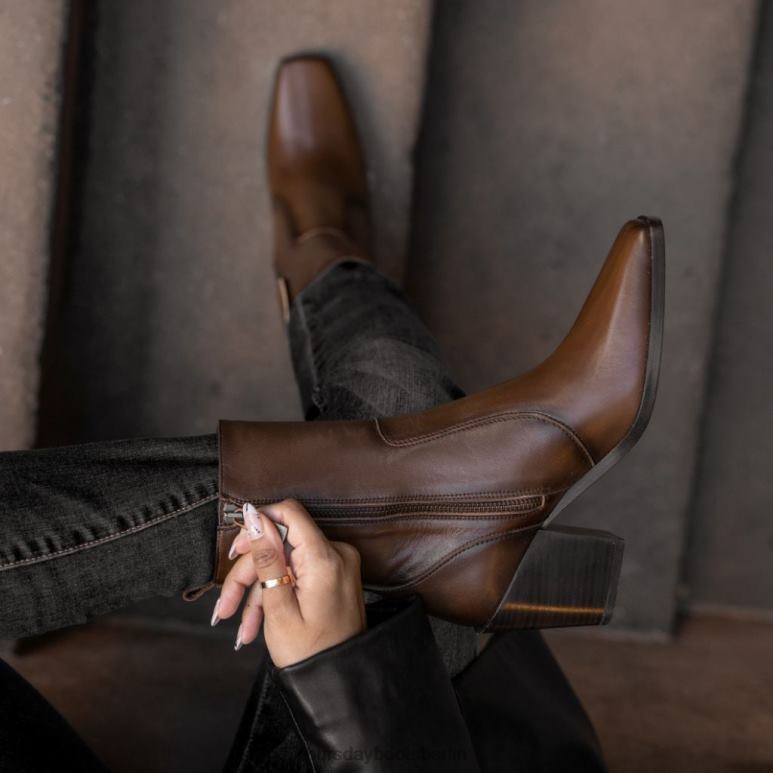 Thursday Boots Soho-Reißverschluss Frauen DLHT430 Schuhe Schokolade
