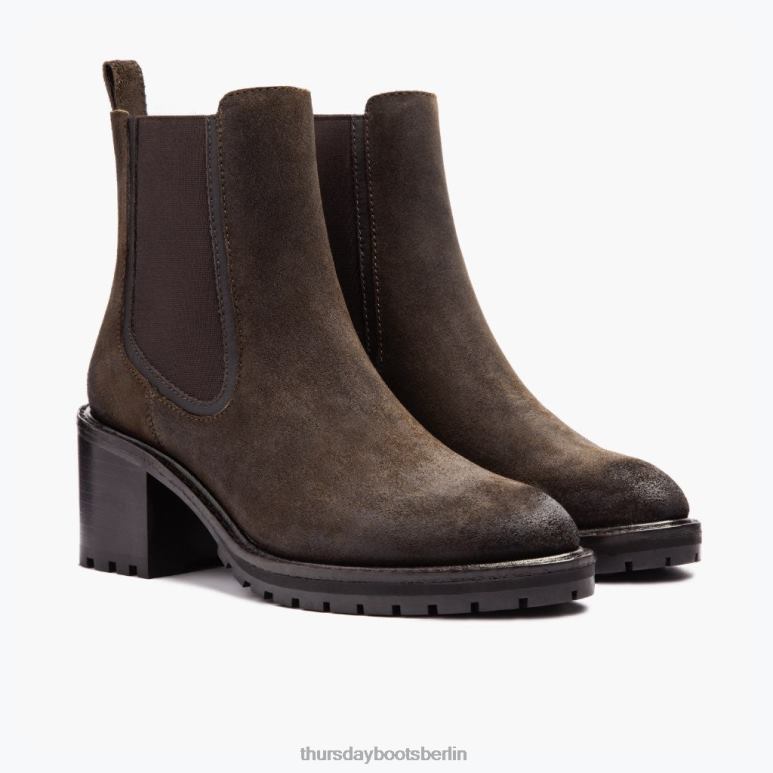 Thursday Boots ausschlagen Frauen DLHT343 Schuhe dunkles olivfarbenes Wildleder