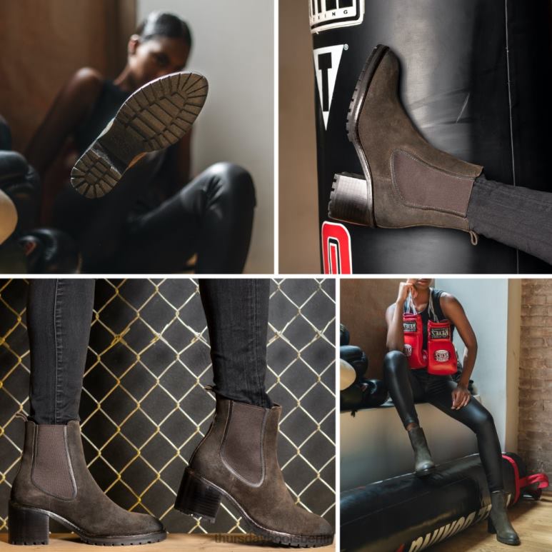 Thursday Boots ausschlagen Frauen DLHT343 Schuhe dunkles olivfarbenes Wildleder