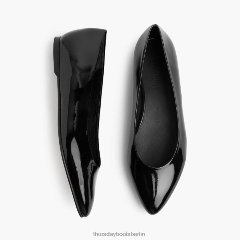 Thursday Boots viva Frauen DLHT481 Schuhe schwarzes Lackleder