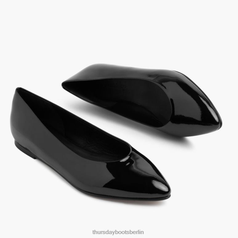 Thursday Boots viva Frauen DLHT481 Schuhe schwarzes Lackleder