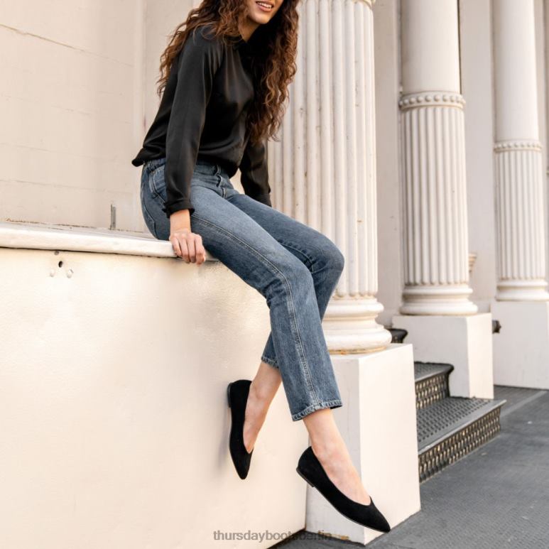 Thursday Boots viva Frauen DLHT482 Schuhe schwarzes Wildleder