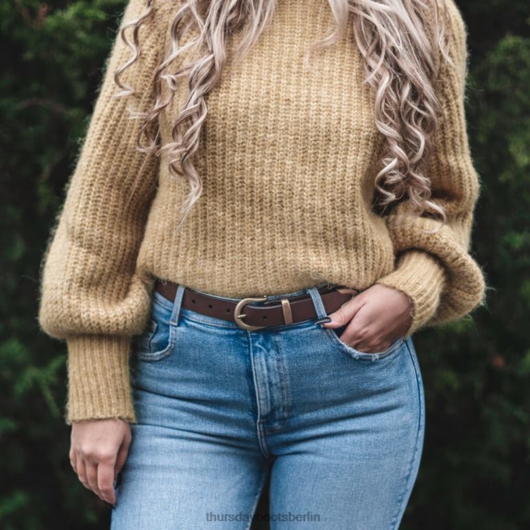 Thursday Boots Western-Ledergürtel Frauen DLHT472 Zubehör braun