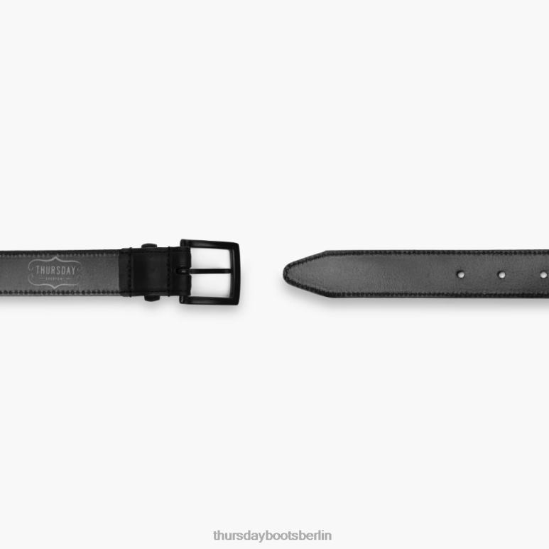 Thursday Boots klassischer Ledergürtel Frauen DLHT467 Zubehör schwarz matt
