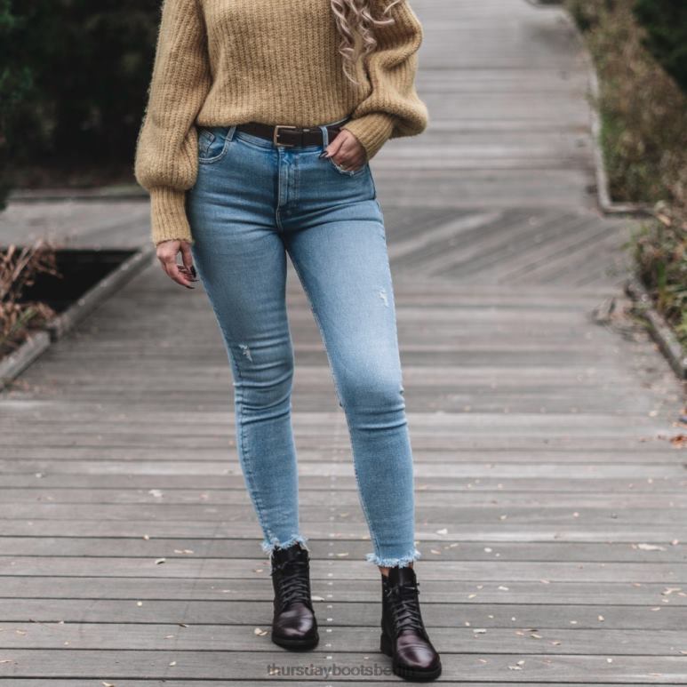 Thursday Boots klassischer Ledergürtel Frauen DLHT469 Zubehör braun