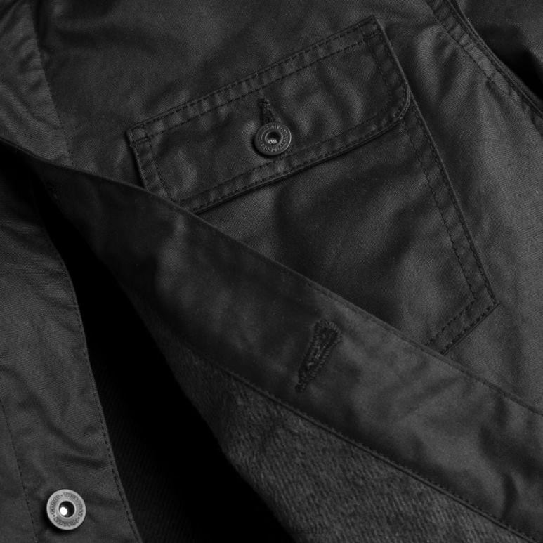 Thursday Boots Feldjacke aus gewachstem Canvas Männer DLHT233 Kleidung Schwarz