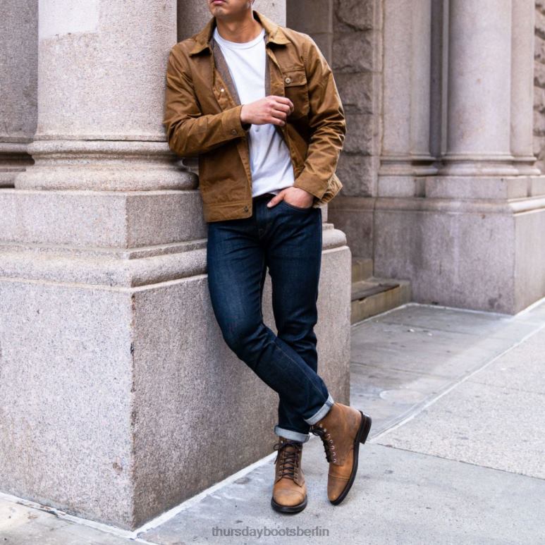 Thursday Boots Feldjacke aus gewachstem Canvas Männer DLHT234 Kleidung khaki