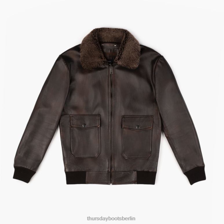 Thursday Boots Fliegerjacke Männer DLHT159 Kleidung schwarzer Kaffee