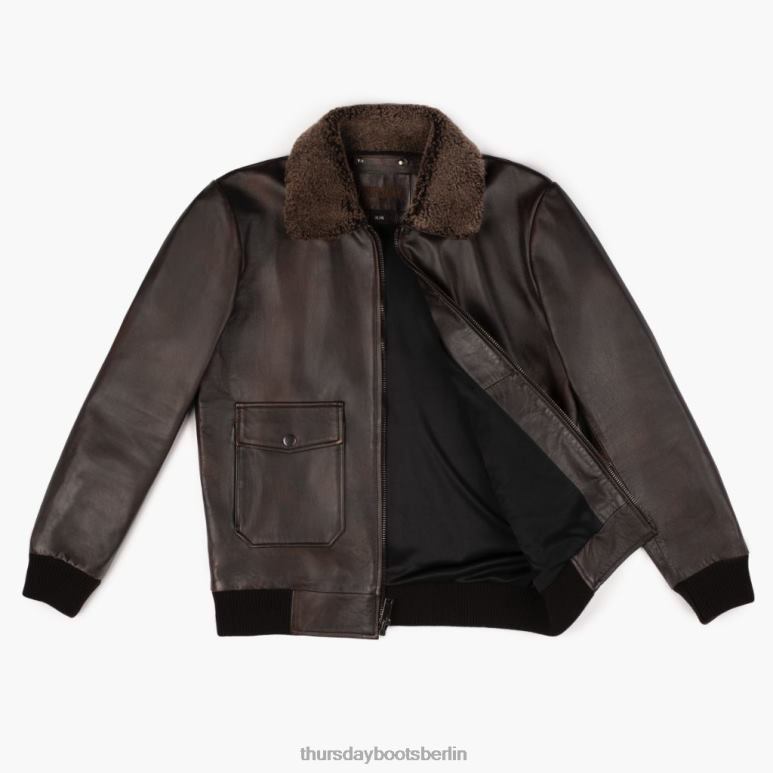 Thursday Boots Fliegerjacke Männer DLHT159 Kleidung schwarzer Kaffee