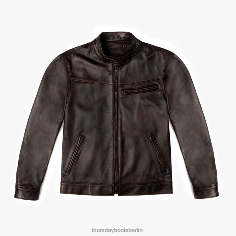 Thursday Boots Roadster-Jacke Männer DLHT152 Kleidung schwarzer Kaffee