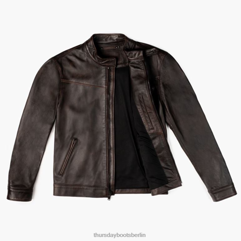 Thursday Boots Roadster-Jacke Männer DLHT152 Kleidung schwarzer Kaffee