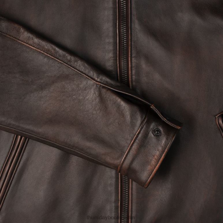 Thursday Boots Roadster-Jacke Männer DLHT152 Kleidung schwarzer Kaffee