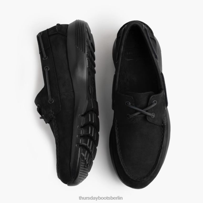 Thursday Boots handgenähter Läufer Männer DLHT197 Schuhe schwarz matt