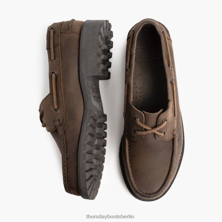 Thursday Boots handgenähter Slipper Männer DLHT226 Schuhe Tabak