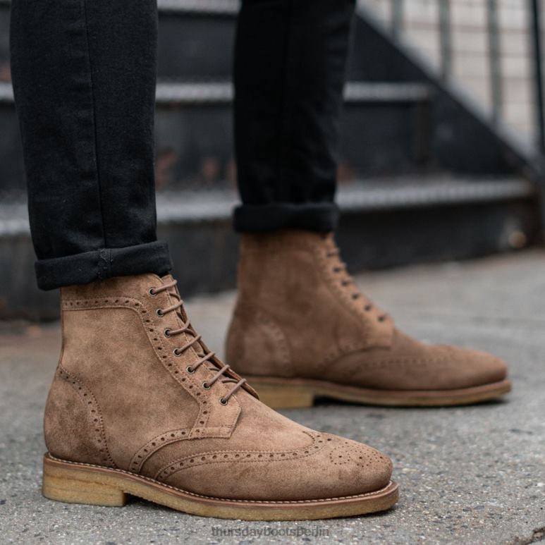 Thursday Boots Flügelspitze Männer DLHT44 Schuhe Karamell-Wildleder