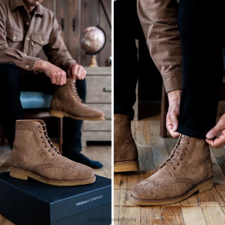 Thursday Boots Flügelspitze Männer DLHT44 Schuhe Karamell-Wildleder