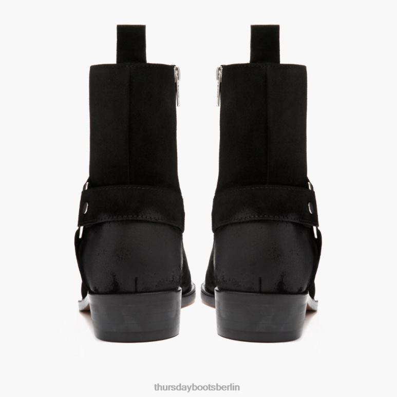 Thursday Boots Geschirr Männer DLHT90 Schuhe schwarzes Wildleder