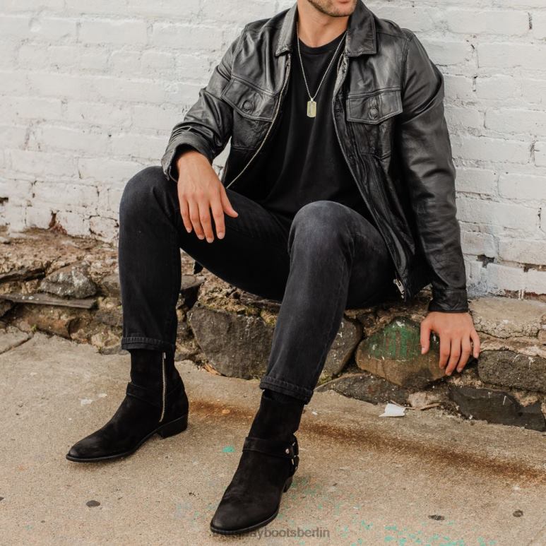 Thursday Boots Geschirr Männer DLHT90 Schuhe schwarzes Wildleder