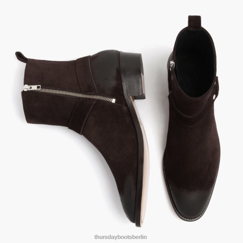 Thursday Boots Geschirr Männer DLHT91 Schuhe dunkelbraunes Wildleder