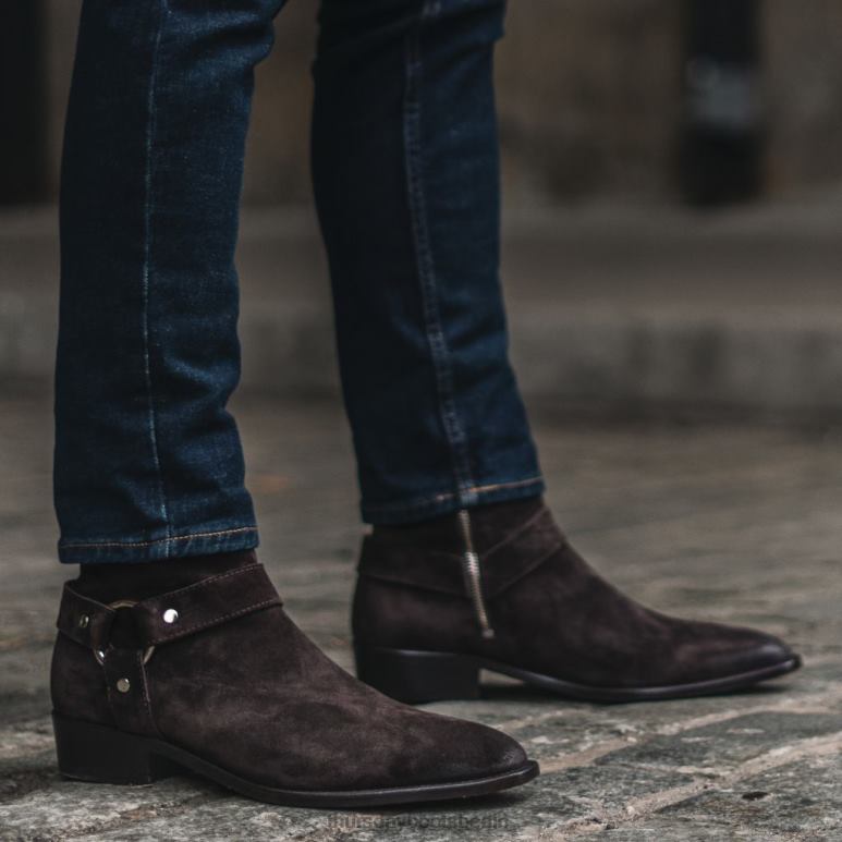 Thursday Boots Geschirr Männer DLHT91 Schuhe dunkelbraunes Wildleder