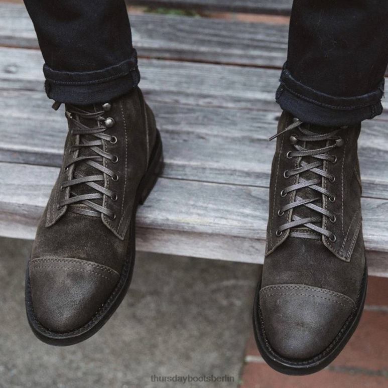 Thursday Boots Kapitän Männer DLHT16 Schuhe dunkles olivfarbenes Wildleder