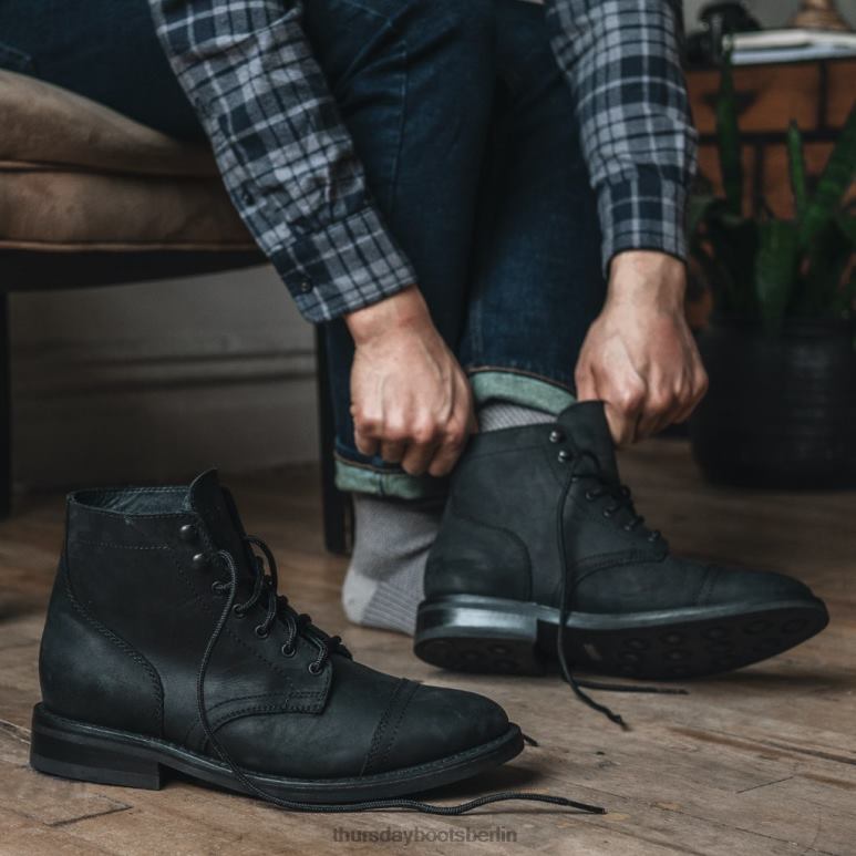 Thursday Boots Kapitän Männer DLHT2 Schuhe schwarz matt