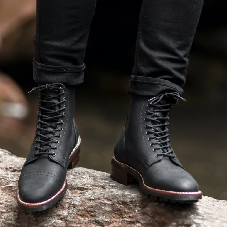 Thursday Boots Logger Männer DLHT99 Schuhe schwarz matt