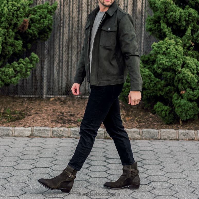 Thursday Boots Schurke Männer DLHT88 Schuhe dunkles olivfarbenes Wildleder