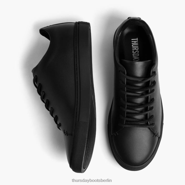 Thursday Boots Premier Low Top Männer DLHT126 Schuhe schwarzes Vachetta