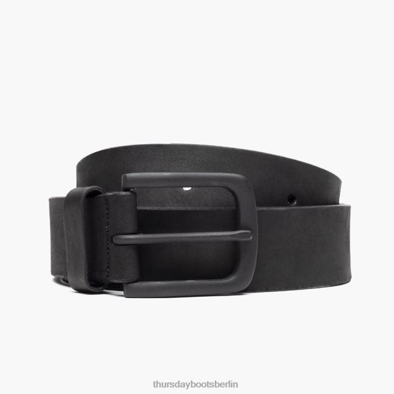Thursday Boots Heritage-Ledergürtel Männer DLHT176 Zubehör schwarz matt