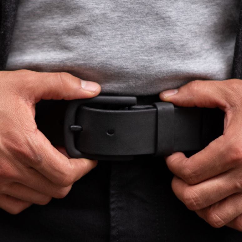 Thursday Boots Heritage-Ledergürtel Männer DLHT176 Zubehör schwarz matt