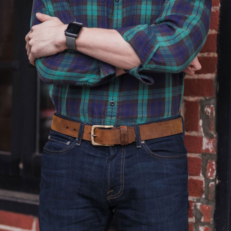 Thursday Boots Heritage-Ledergürtel Männer DLHT182 Zubehör verbranntes Kupfer