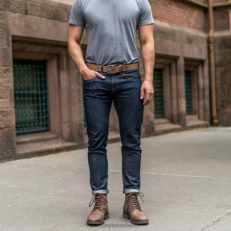 Thursday Boots Heritage-Ledergürtel Männer DLHT186 Zubehör Landstraße