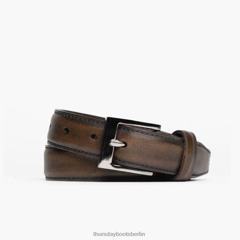 Thursday Boots klassischer Ledergürtel Männer DLHT165 Zubehör schwarzer Kaffee