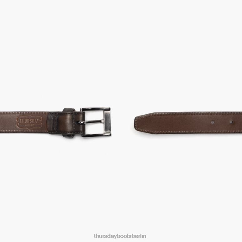 Thursday Boots klassischer Ledergürtel Männer DLHT165 Zubehör schwarzer Kaffee