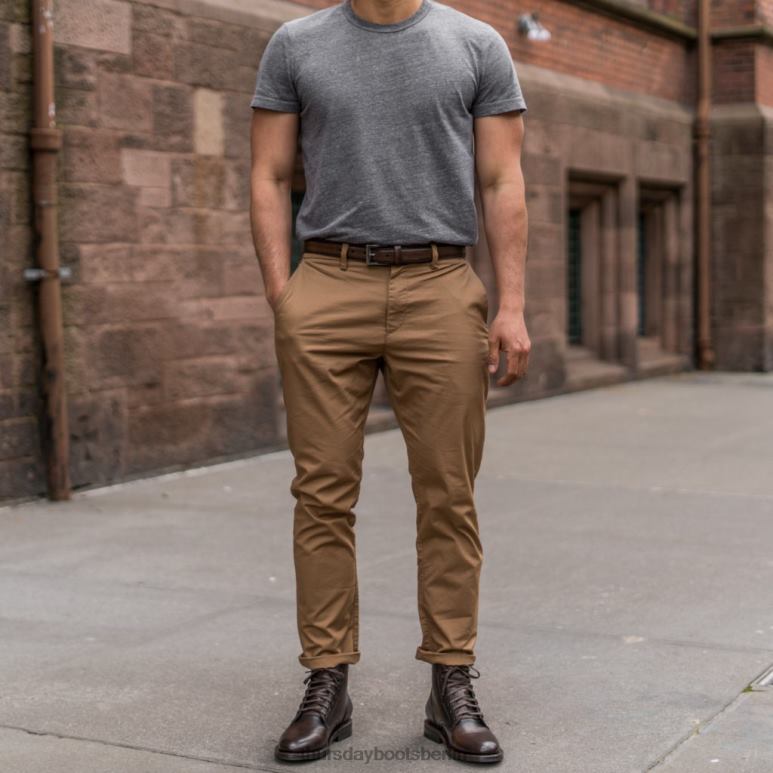 Thursday Boots klassischer Ledergürtel Männer DLHT165 Zubehör schwarzer Kaffee