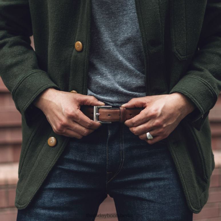 Thursday Boots klassischer Ledergürtel Männer DLHT169 Zubehör Arizona Adobe